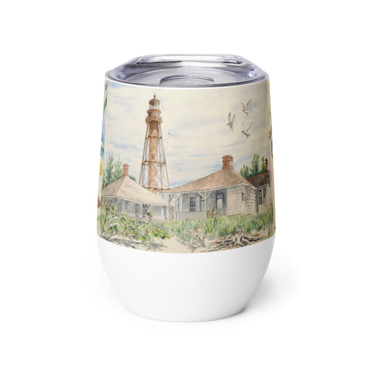 Sanibel Watercolor Wine Tumbler