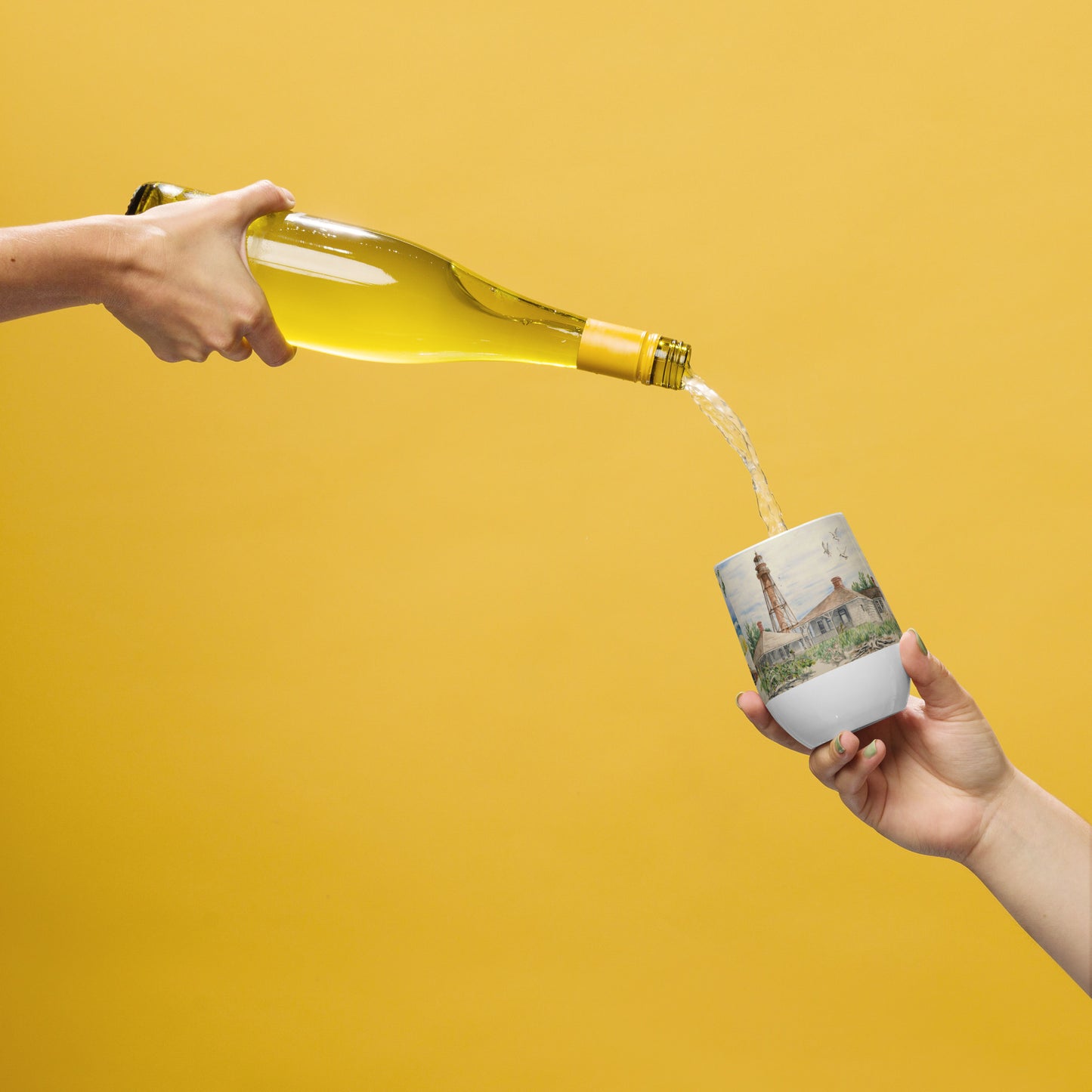 Sanibel Watercolor Wine Tumbler