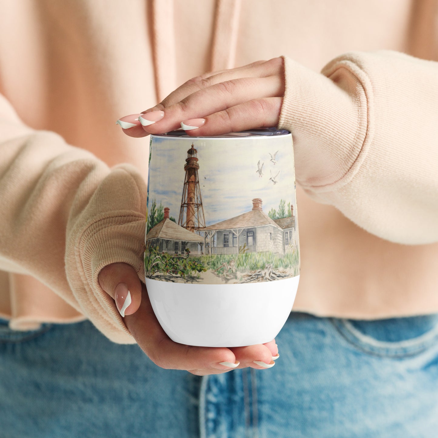 Sanibel Watercolor Wine Tumbler