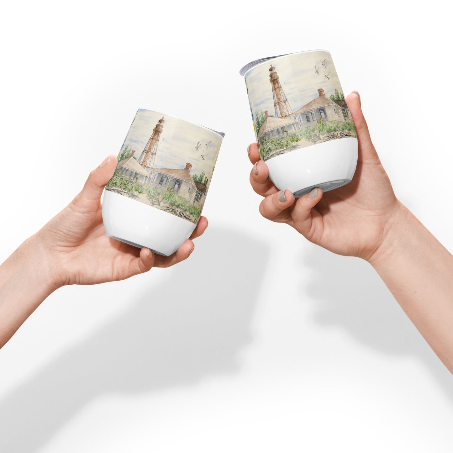 Sanibel Watercolor Wine Tumbler