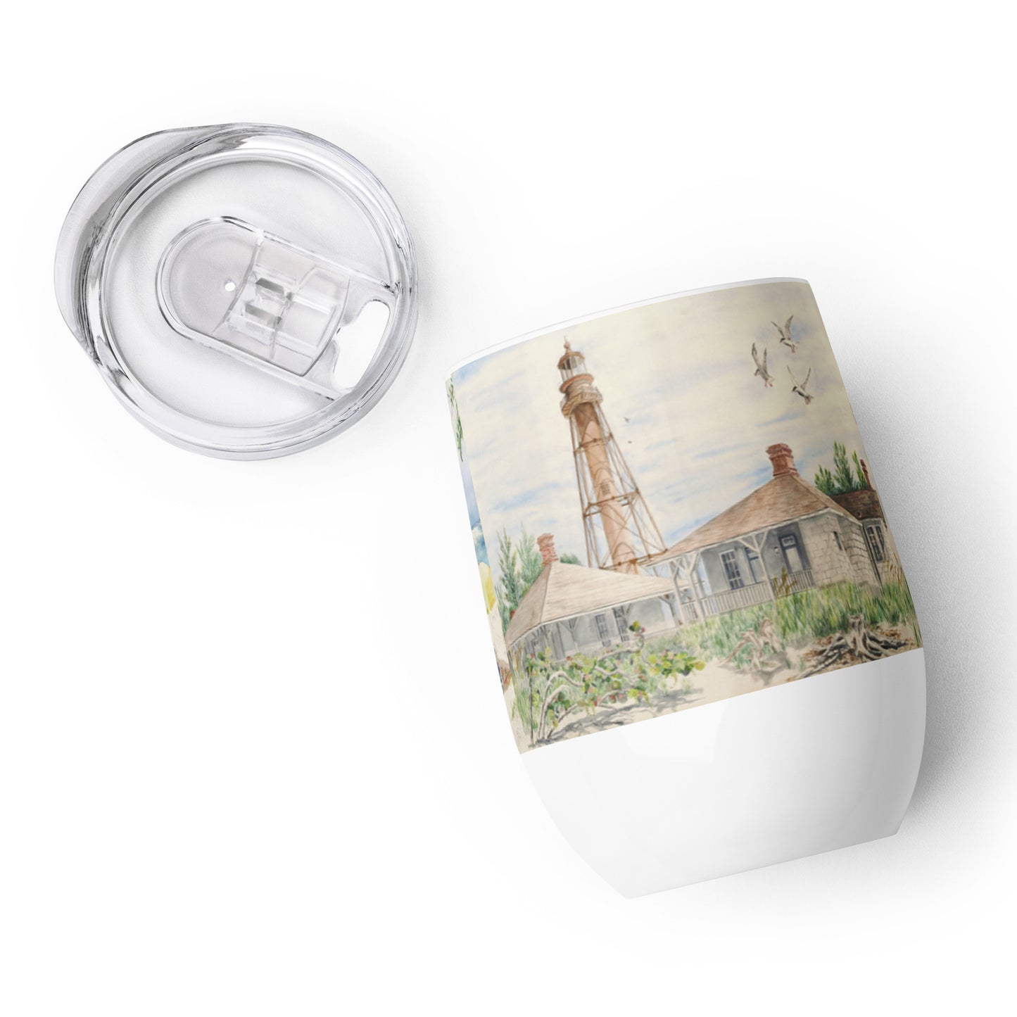 Sanibel Watercolor Wine Tumbler