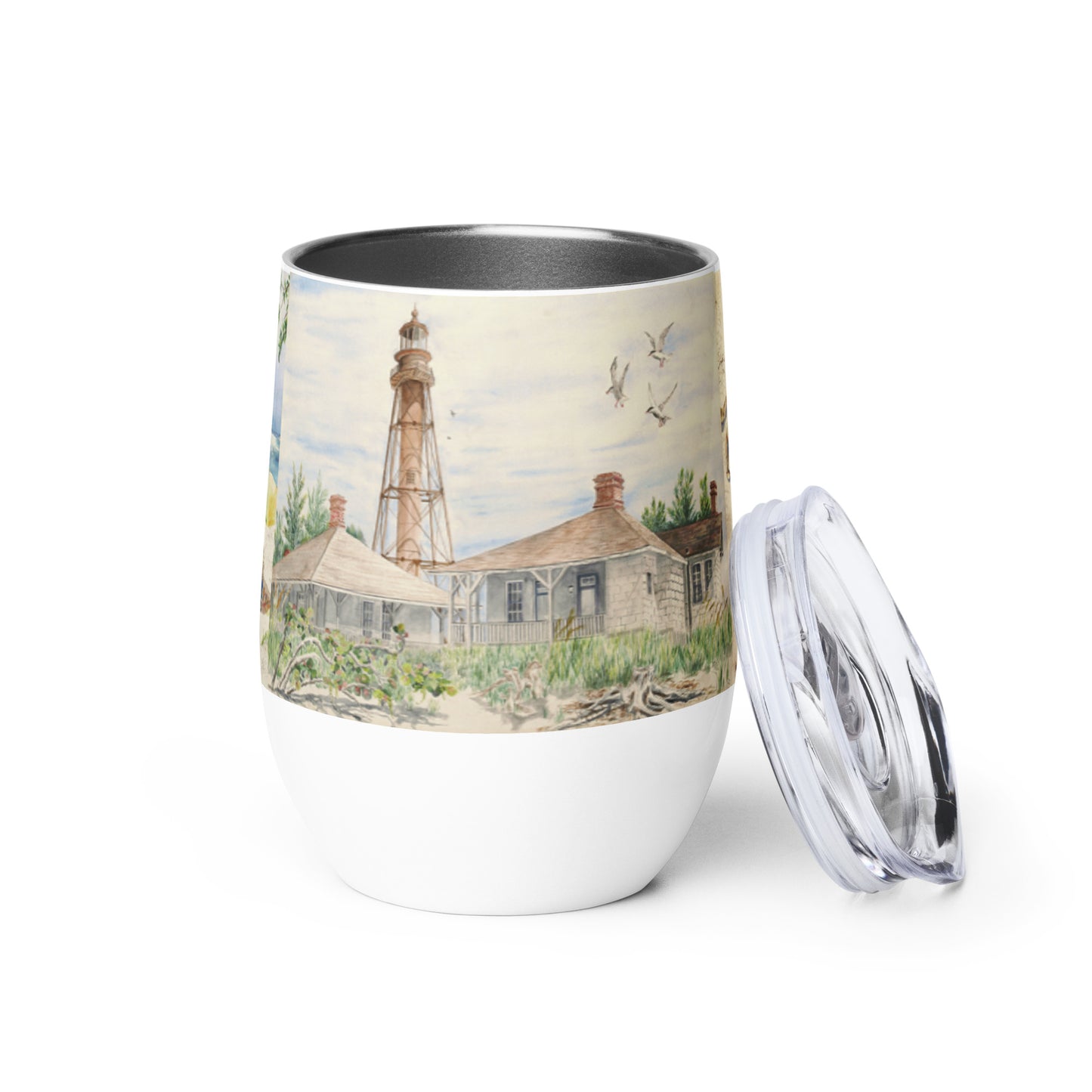 Sanibel Watercolor Wine Tumbler