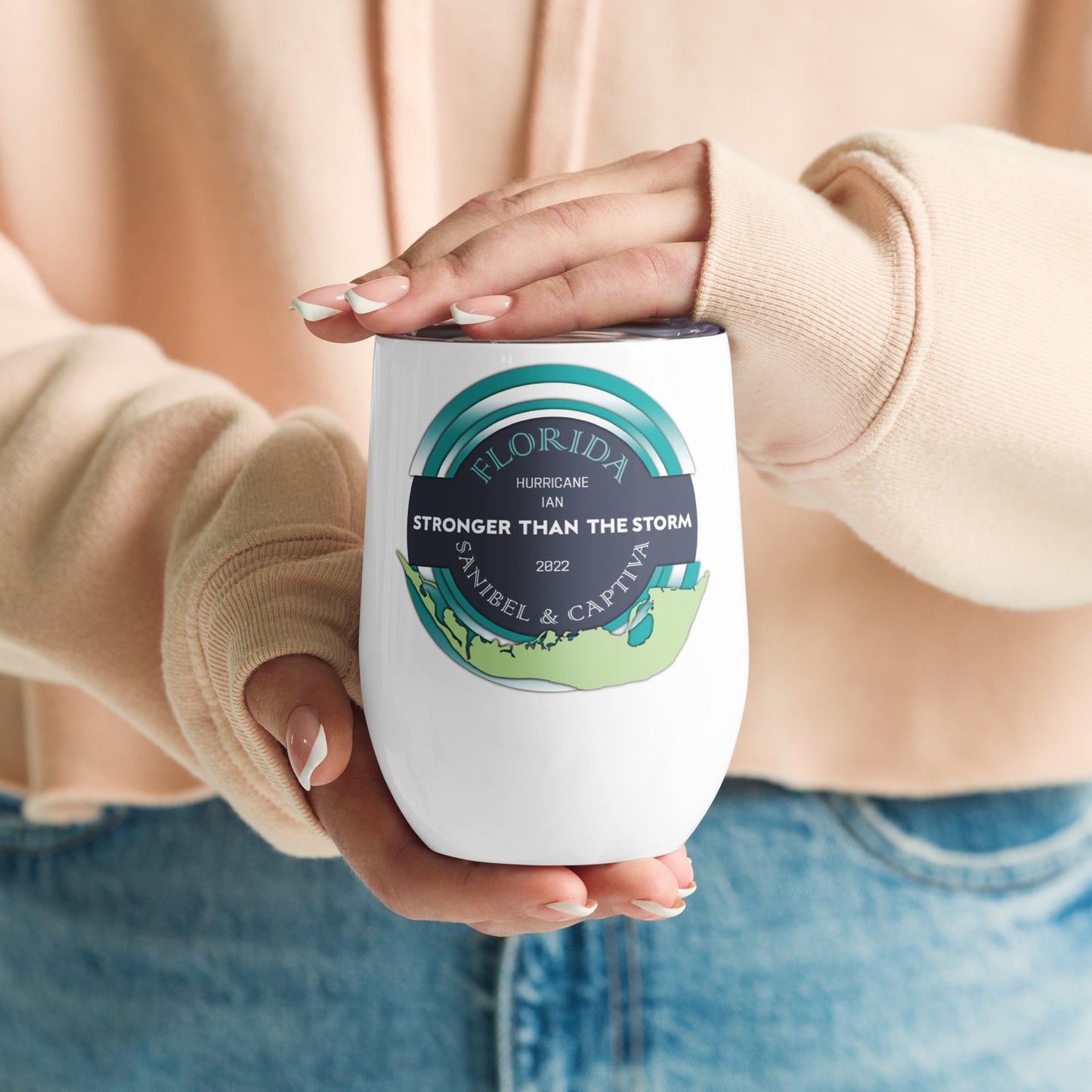 Sanibel Captiva Stronger Than The Storm Wine Tumbler