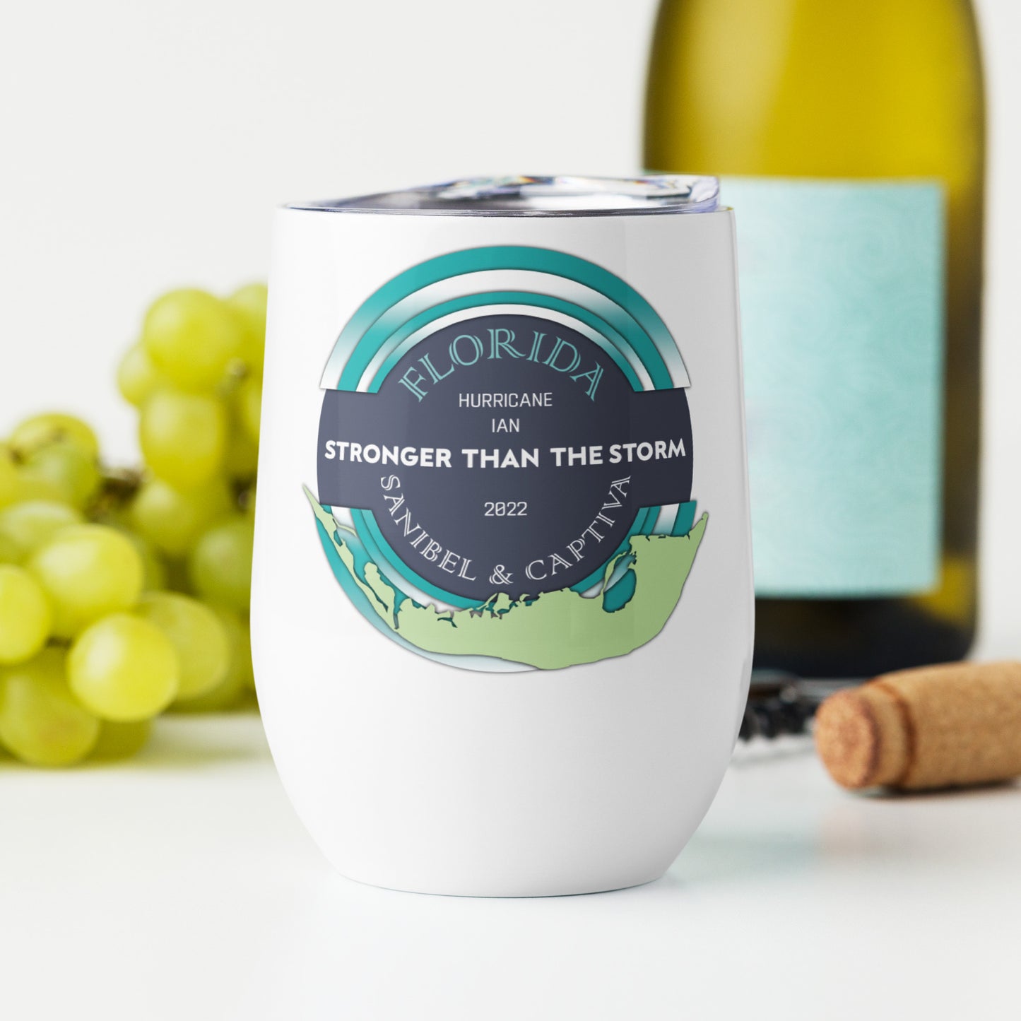 Sanibel Captiva Stronger Than The Storm Wine Tumbler