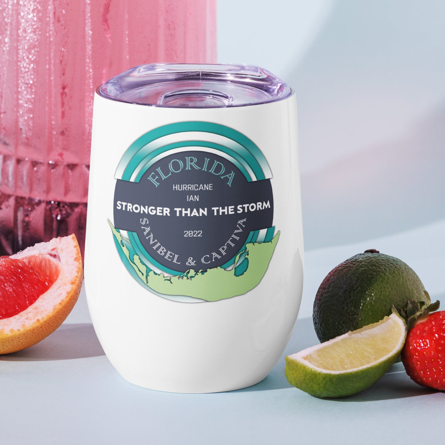 Sanibel Captiva Stronger Than The Storm Wine Tumbler