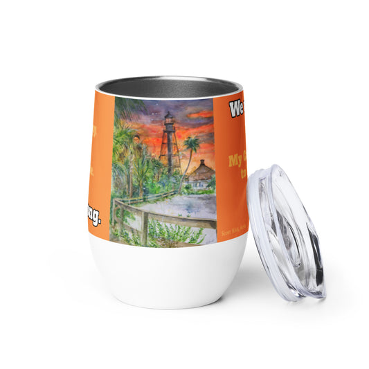 Orange Sanibel Strong Watercolor Scott Kish Wine Tumbler