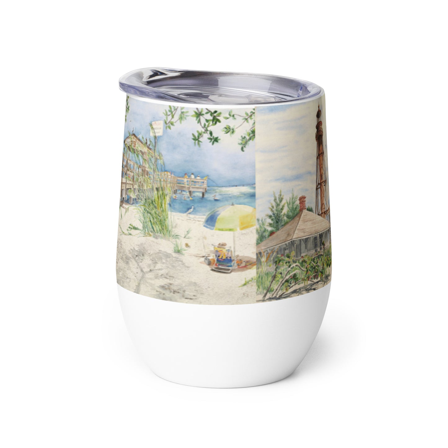 Sanibel Watercolor Wine Tumbler