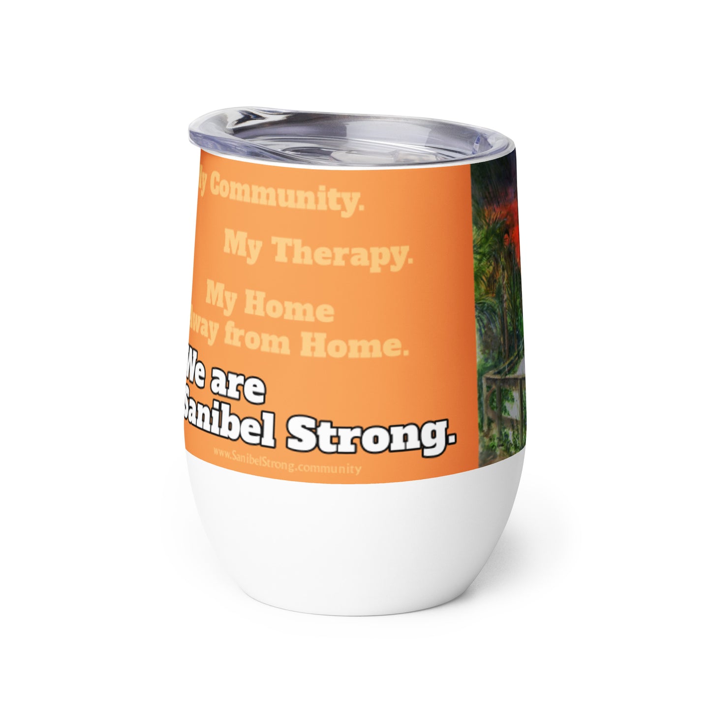 Orange Sanibel Strong Watercolor Scott Kish Wine Tumbler