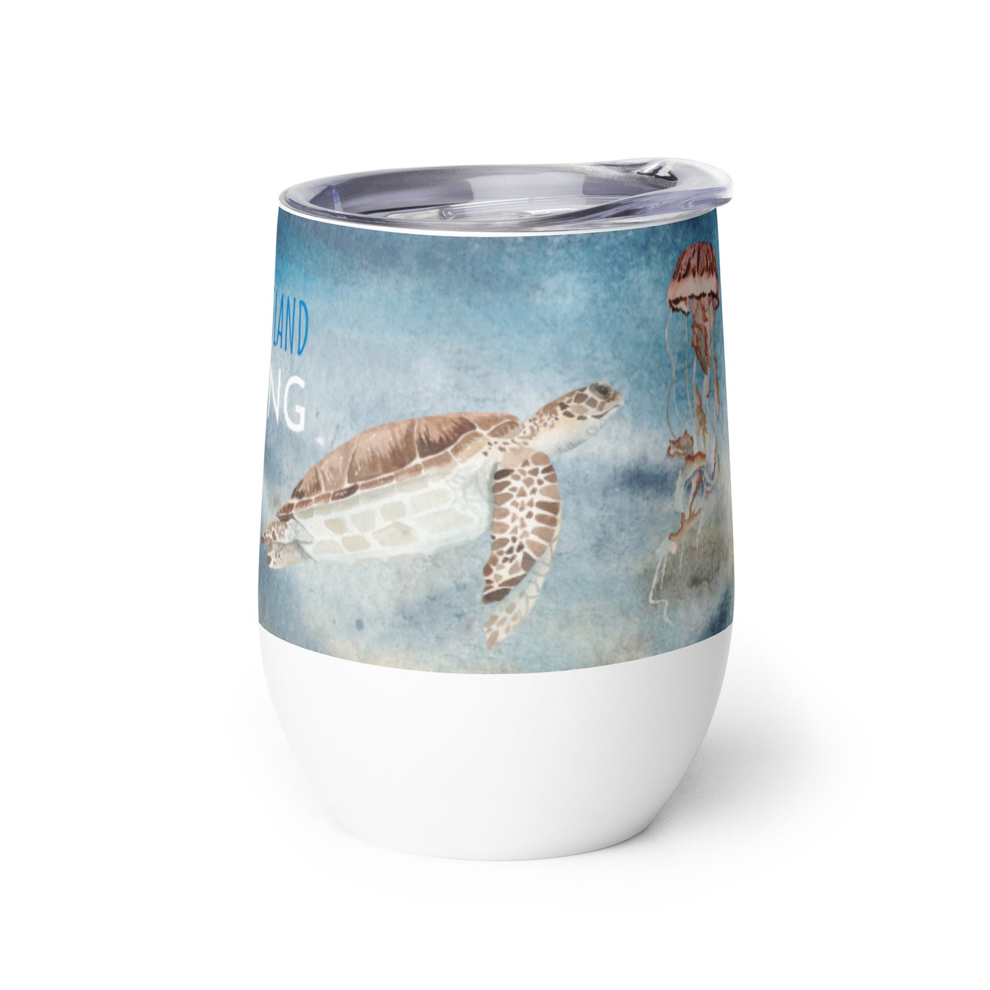 Sanibel Strong - Watercolor Sea Life - Wine Tumbler