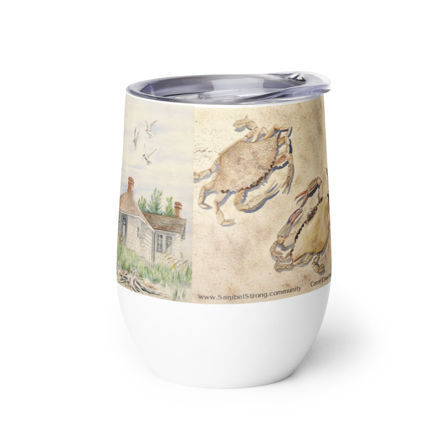 Sanibel Watercolor Wine Tumbler