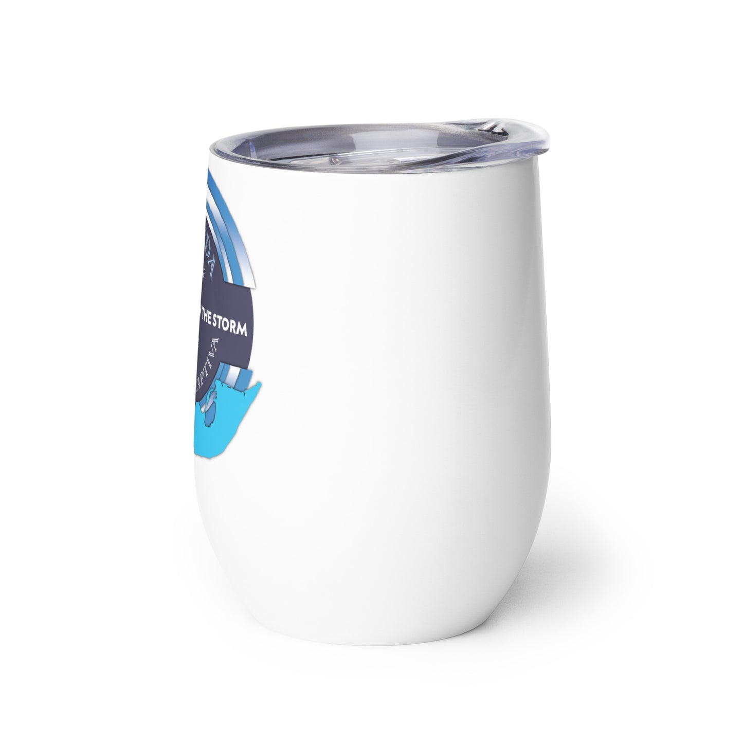 Sanibel Captiva Stronger Than The Storm Wine Tumbler - Blue Design