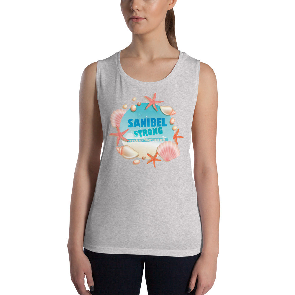 Sanibel Strong Starfish & Seashells - Ladies’ Muscle Tank