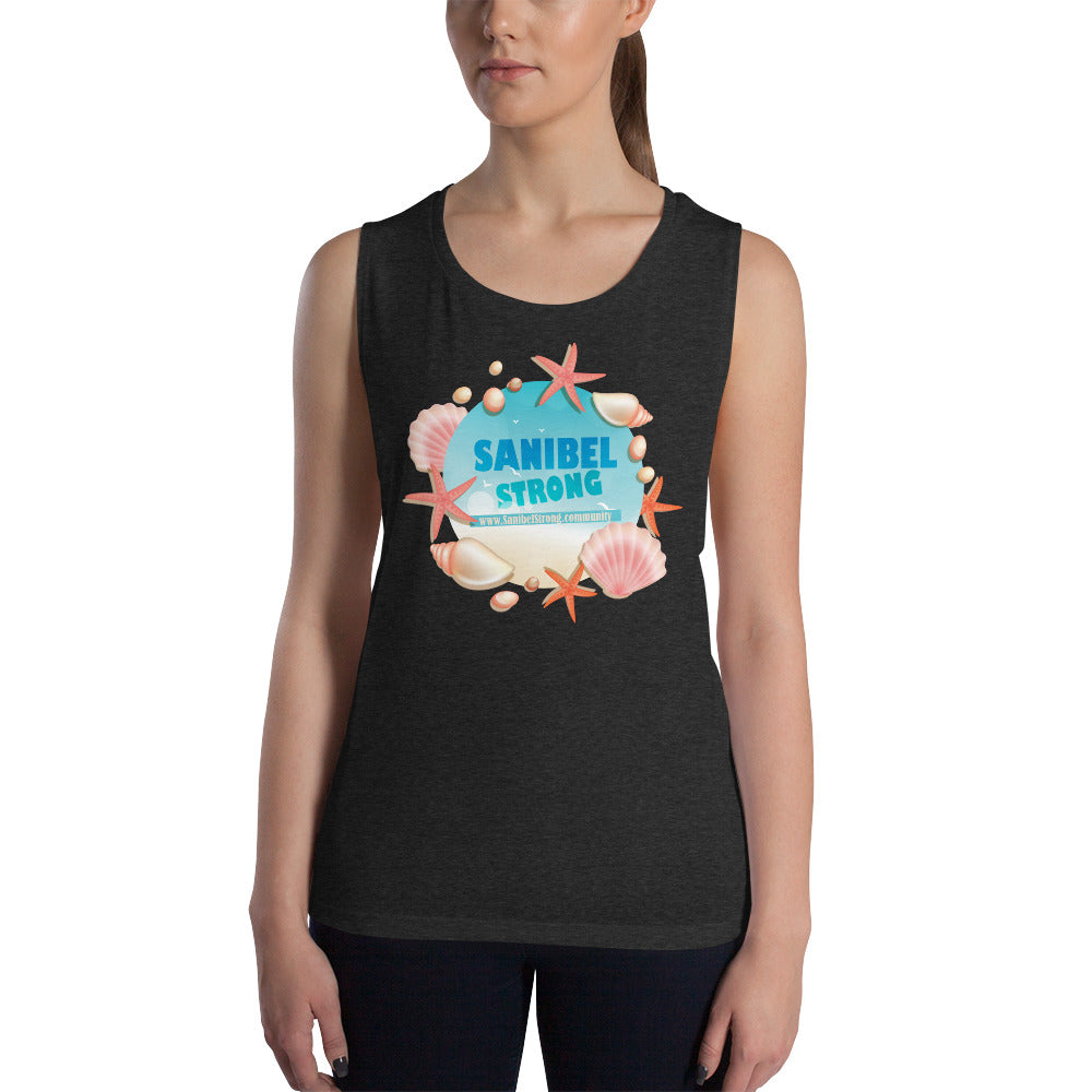 Sanibel Strong Starfish & Seashells - Ladies’ Muscle Tank