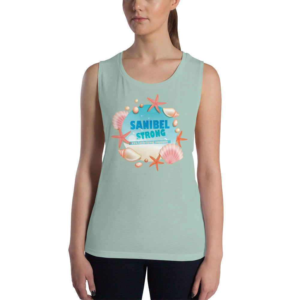Sanibel Strong Starfish & Seashells - Ladies’ Muscle Tank