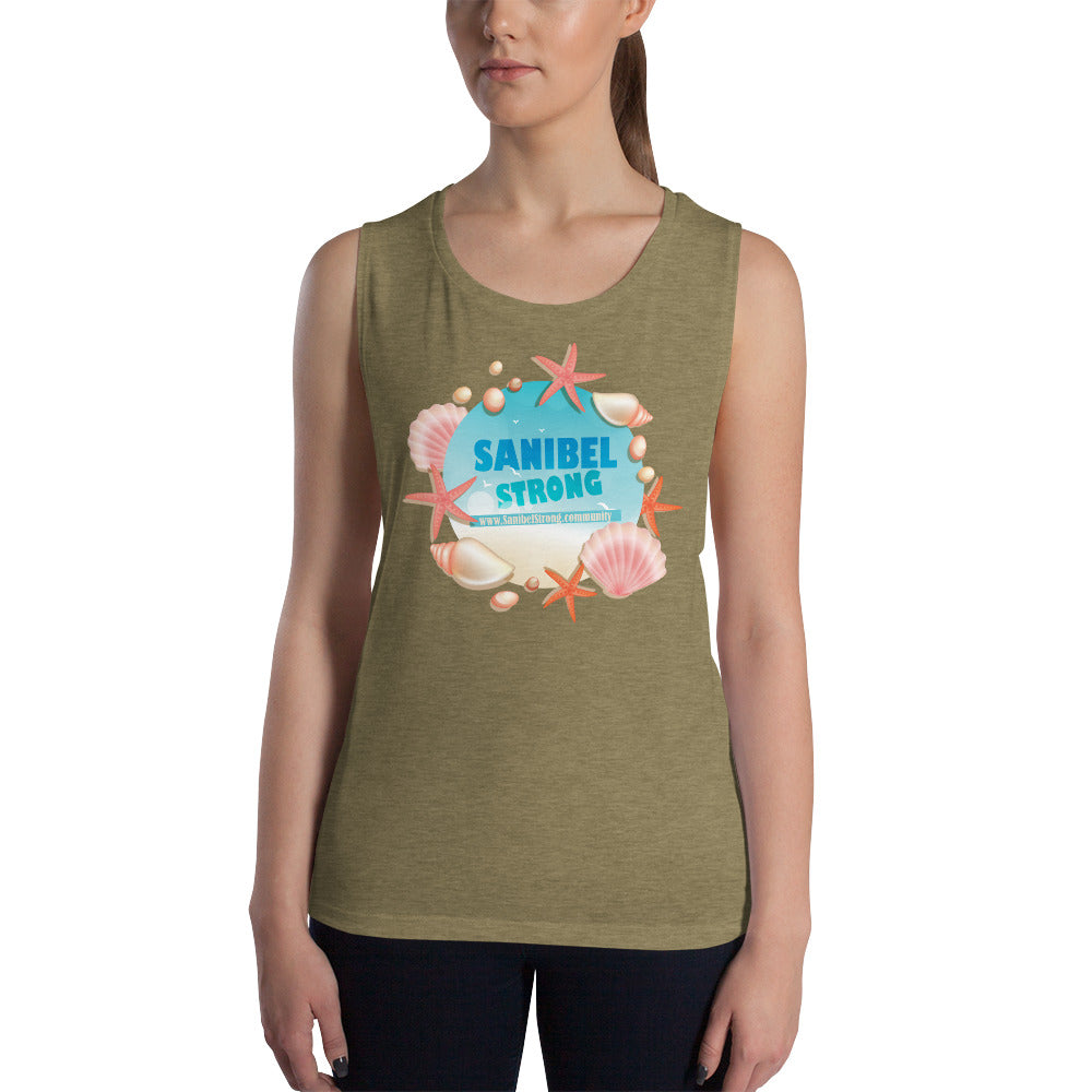 Sanibel Strong Starfish & Seashells - Ladies’ Muscle Tank