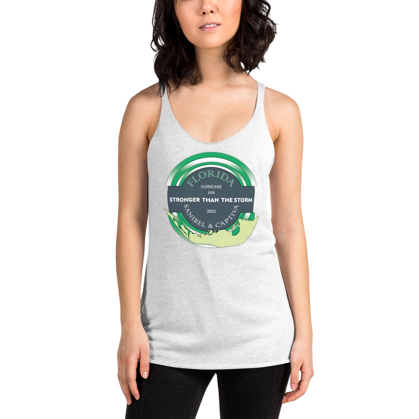 Sanibel Captiva Stronger Than The Storm Women's Tank Top - True Green Design