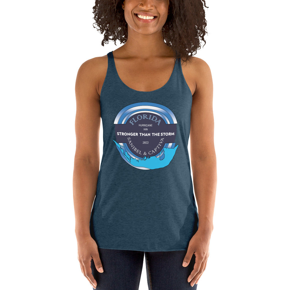Sanibel Captiva Stronger Than The Storm Women's Tank - Blue Design
