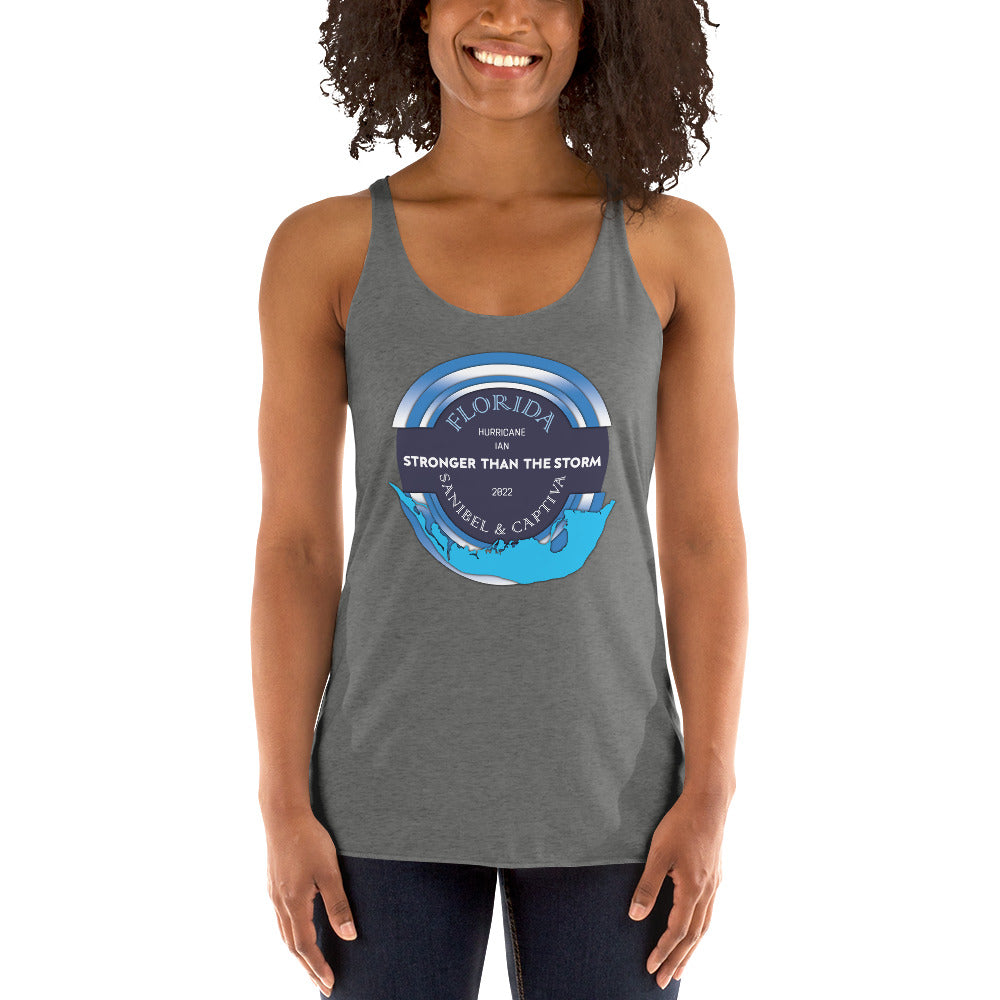 Sanibel Captiva Stronger Than The Storm Women's Tank - Blue Design