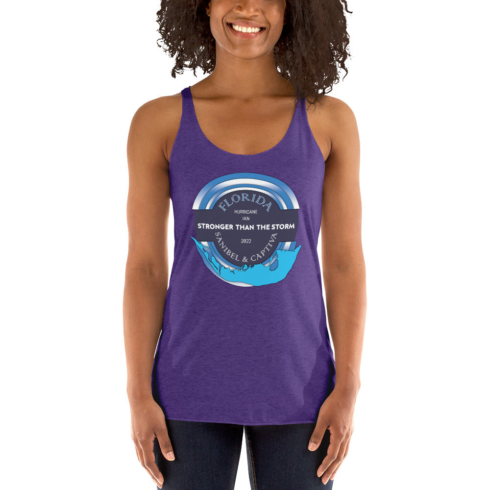 Sanibel Captiva Stronger Than The Storm Women's Tank - Blue Design