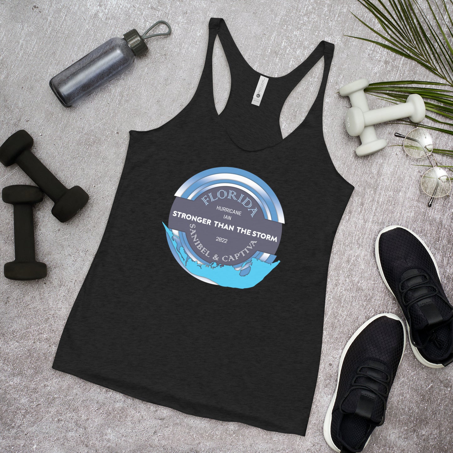 Sanibel Captiva Stronger Than The Storm Women's Tank - Blue Design