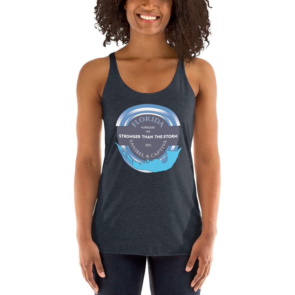 Sanibel Captiva Stronger Than The Storm Women's Tank - Blue Design