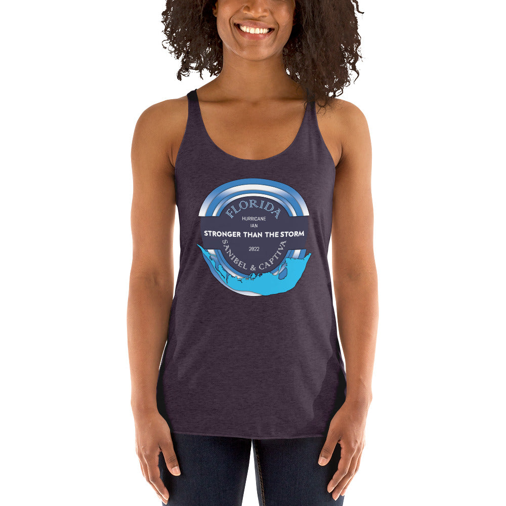 Sanibel Captiva Stronger Than The Storm Women's Tank - Blue Design