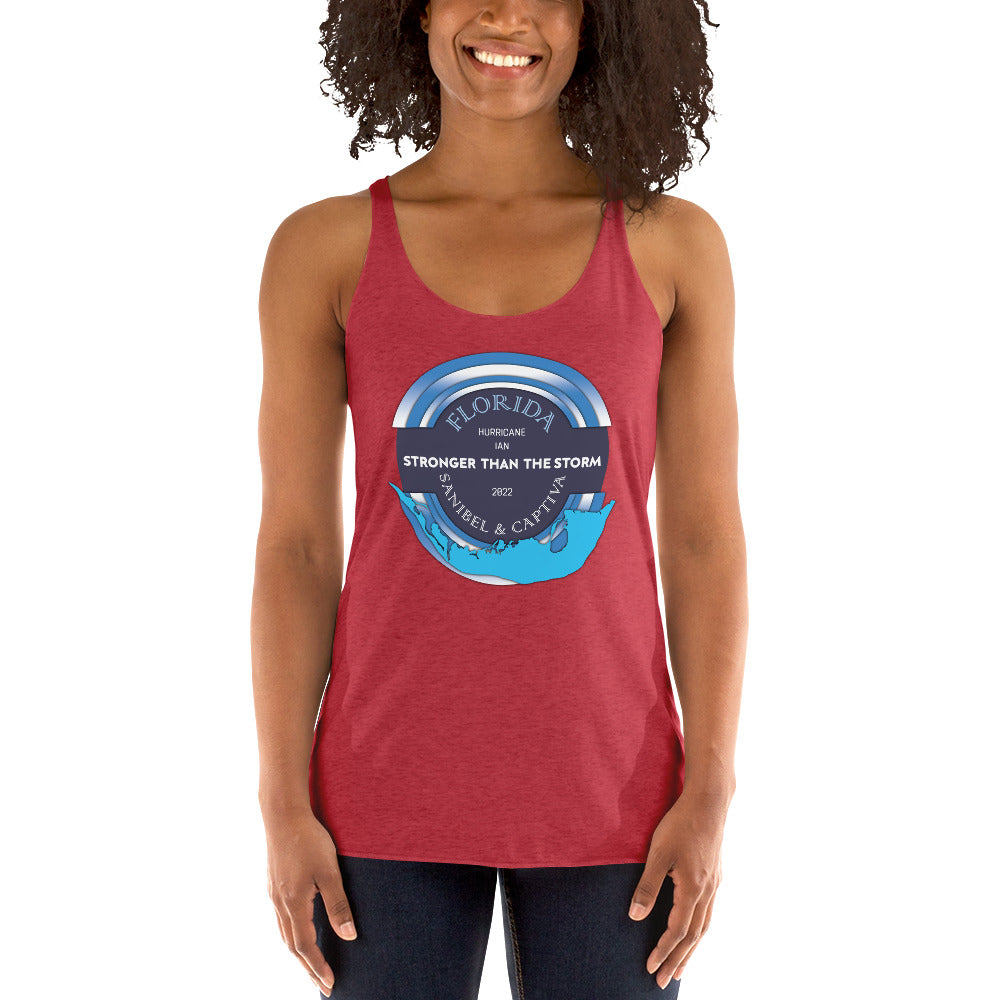 Sanibel Captiva Stronger Than The Storm Women's Tank - Blue Design