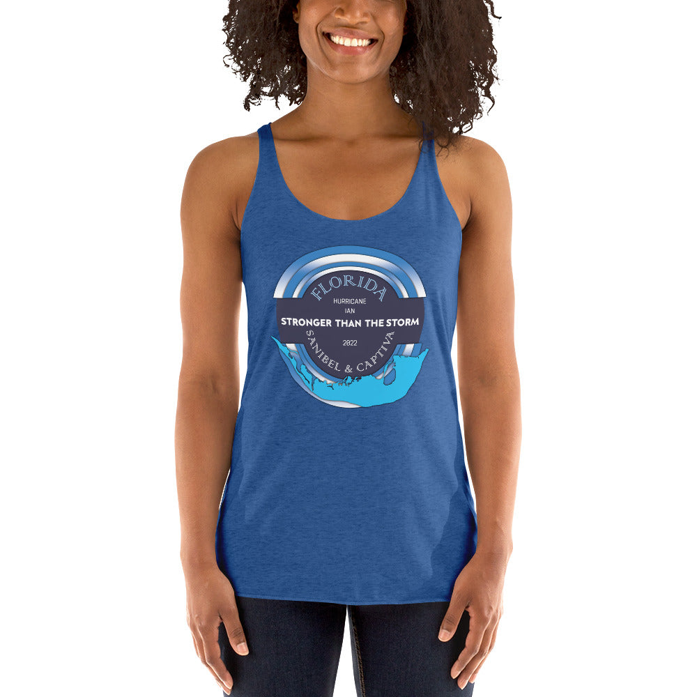 Sanibel Captiva Stronger Than The Storm Women's Tank - Blue Design