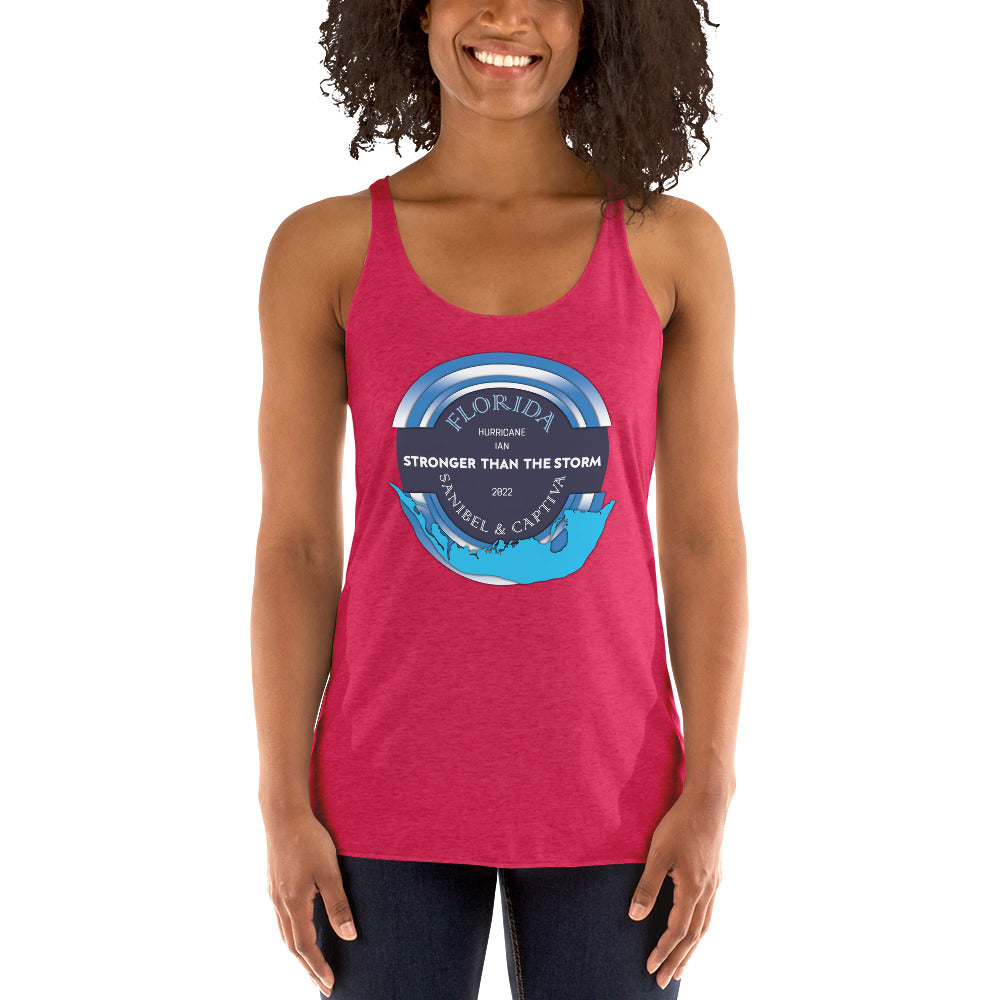 Sanibel Captiva Stronger Than The Storm Women's Tank - Blue Design