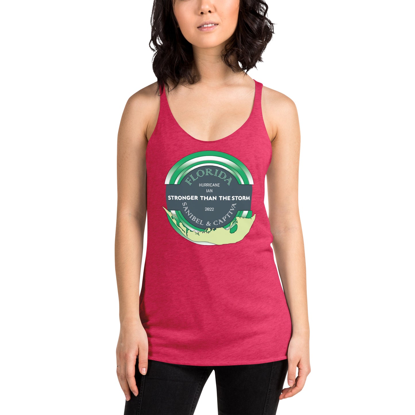 Sanibel Captiva Stronger Than The Storm Women's Tank Top - True Green Design