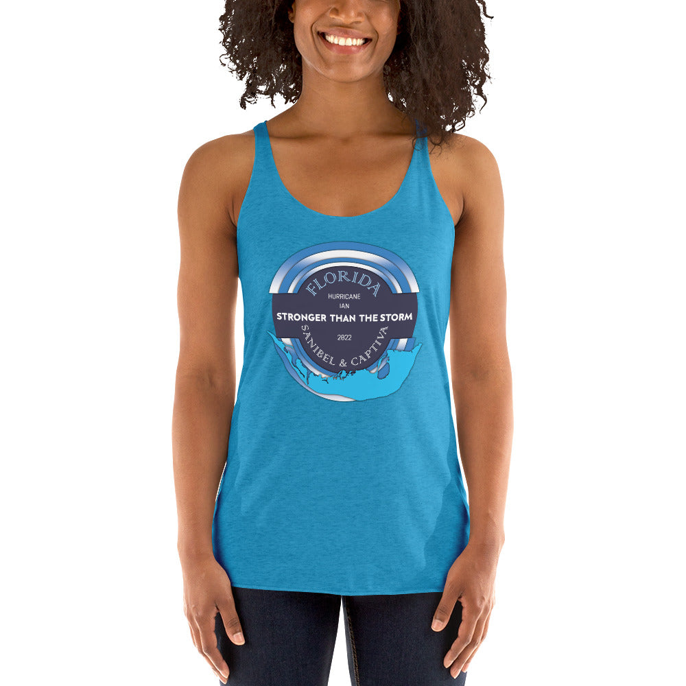 Sanibel Captiva Stronger Than The Storm Women's Tank - Blue Design