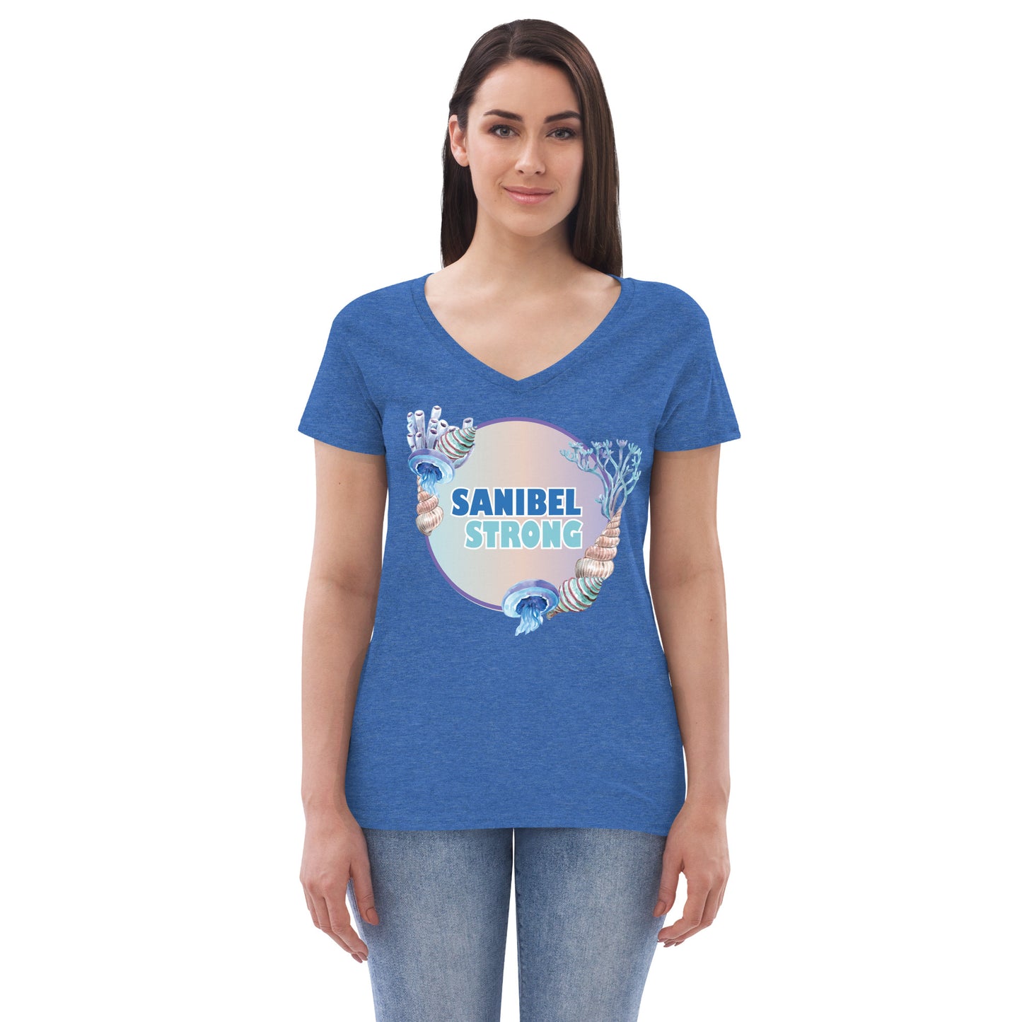Sanibel Strong - Seashells - Women’s Recycled V-neck T-shirt