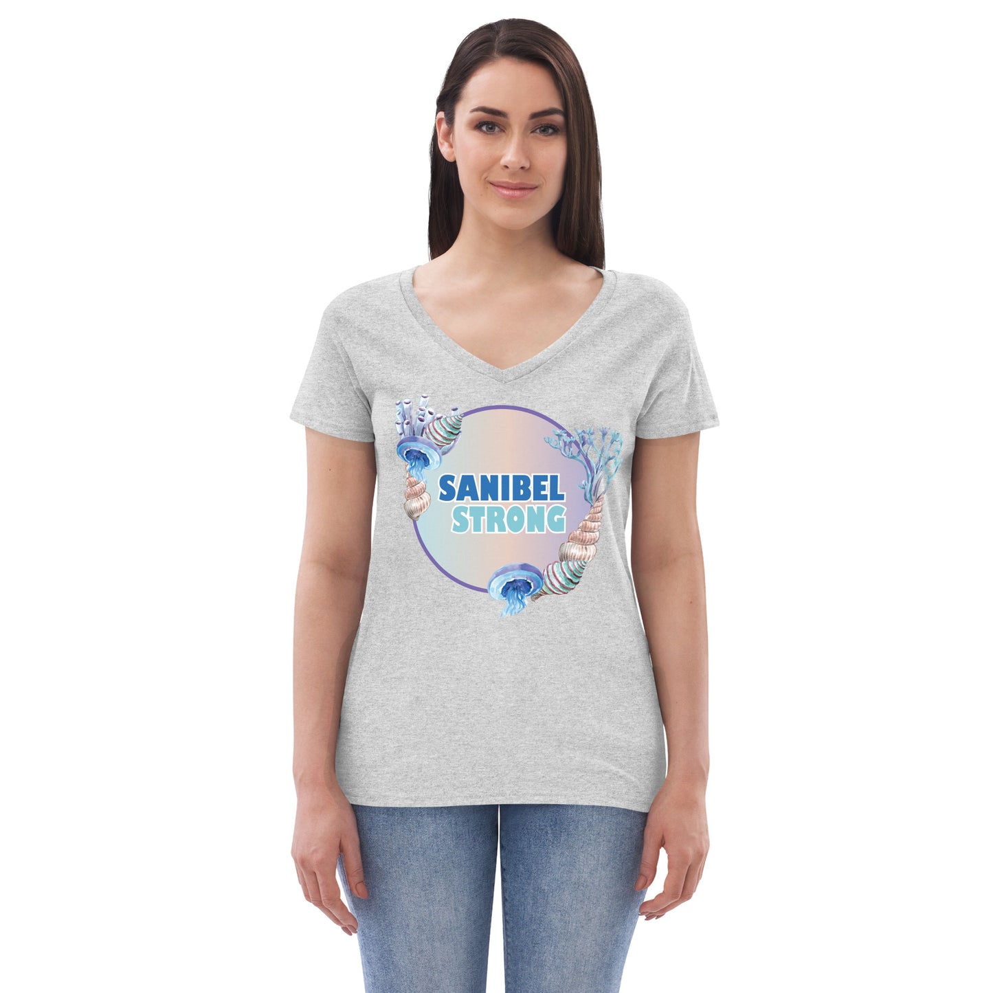 Sanibel Strong - Seashells - Women’s Recycled V-neck T-shirt