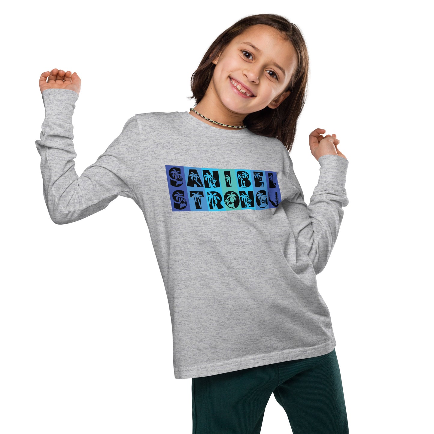 Sanibel Strong Youth Long Sleeve Shirt - Blue Design
