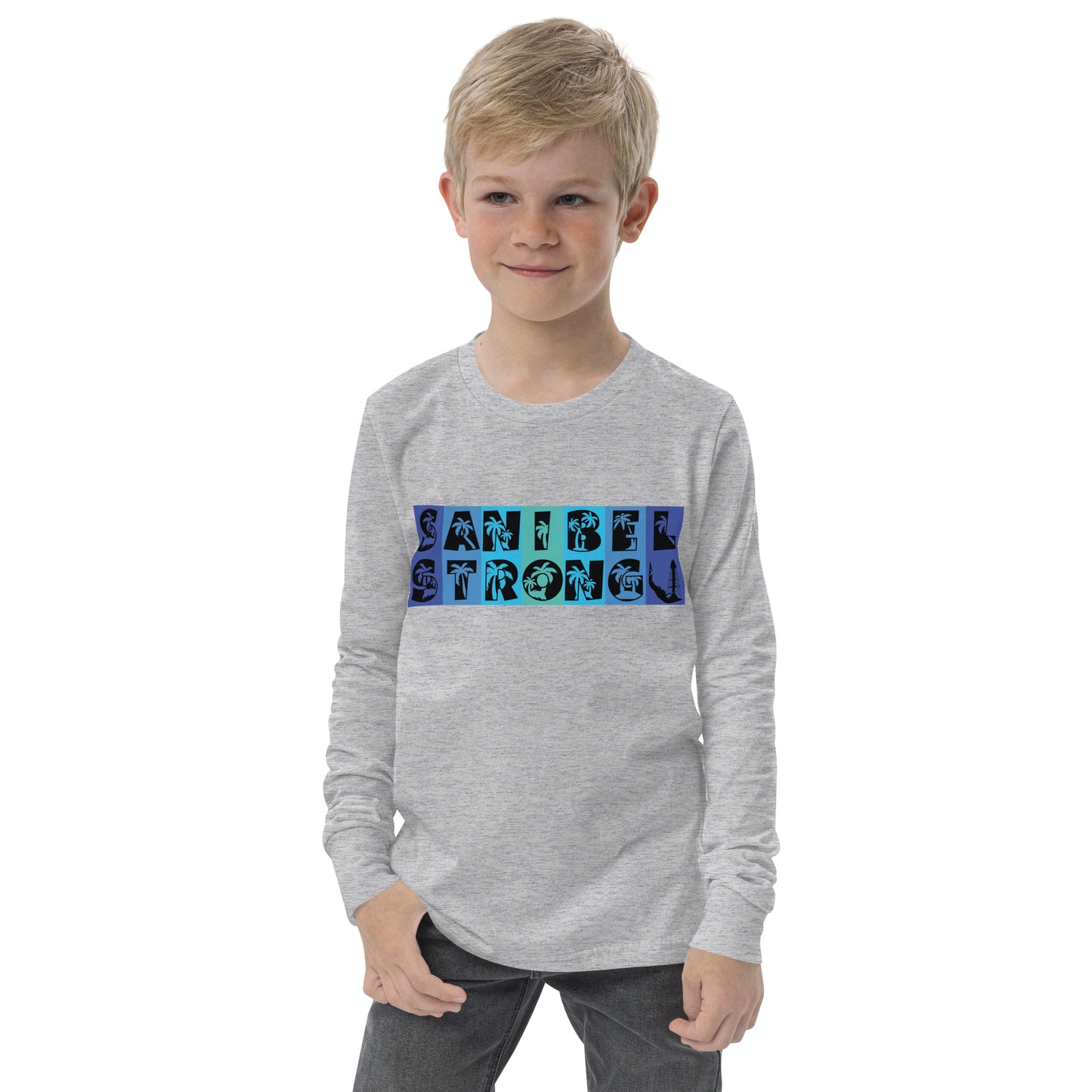 Sanibel Strong Youth Long Sleeve Shirt - Blue Design
