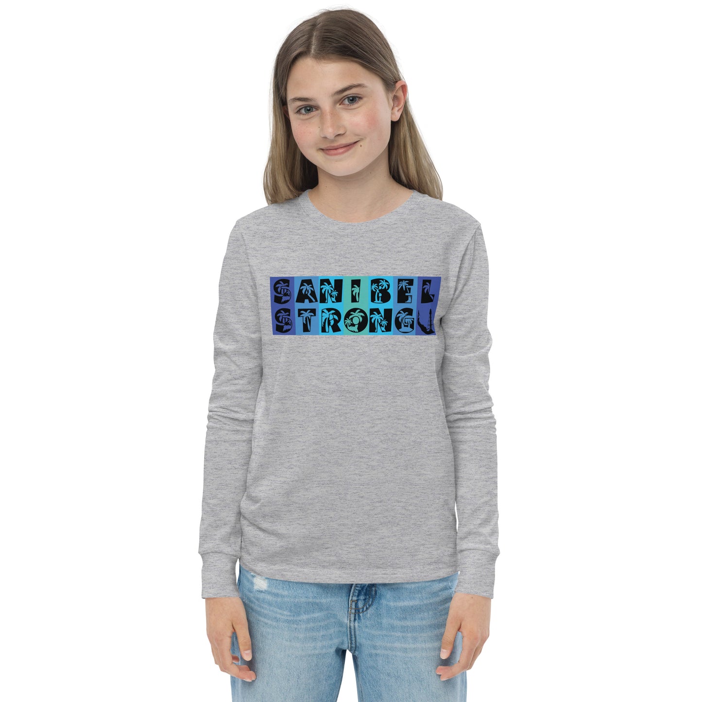 Sanibel Strong Youth Long Sleeve Shirt - Blue Design