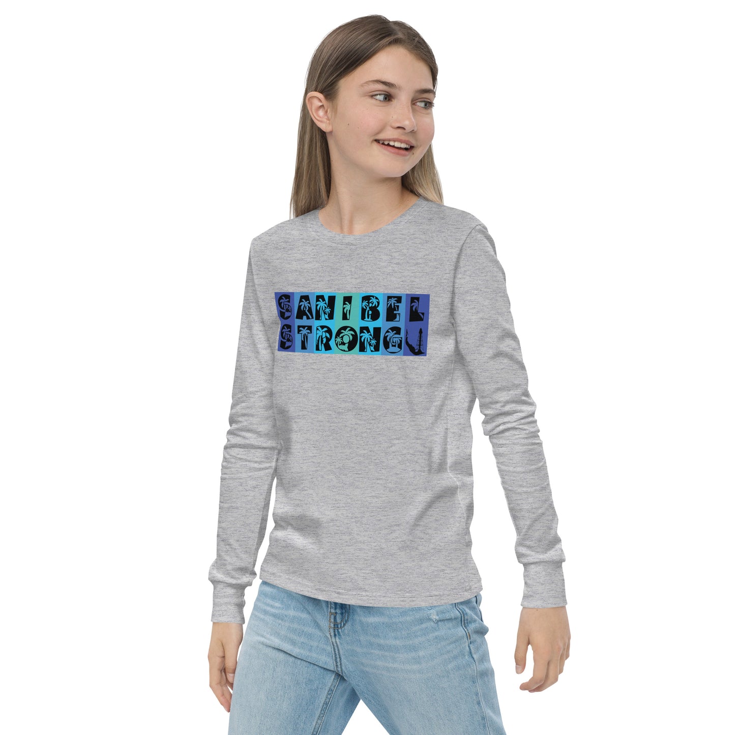 Sanibel Strong Youth Long Sleeve Shirt - Blue Design