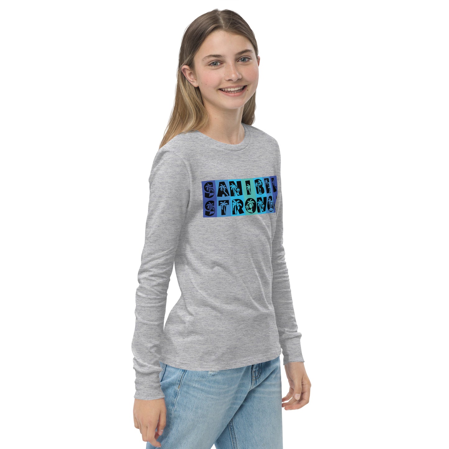 Sanibel Strong Youth Long Sleeve Shirt - Blue Design