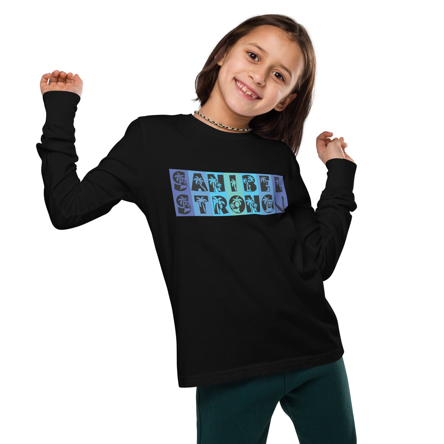 Sanibel Strong Youth Long Sleeve Shirt - Blue Design