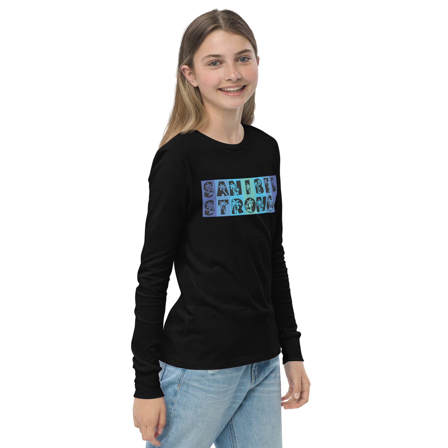 Sanibel Strong Youth Long Sleeve Shirt - Blue Design
