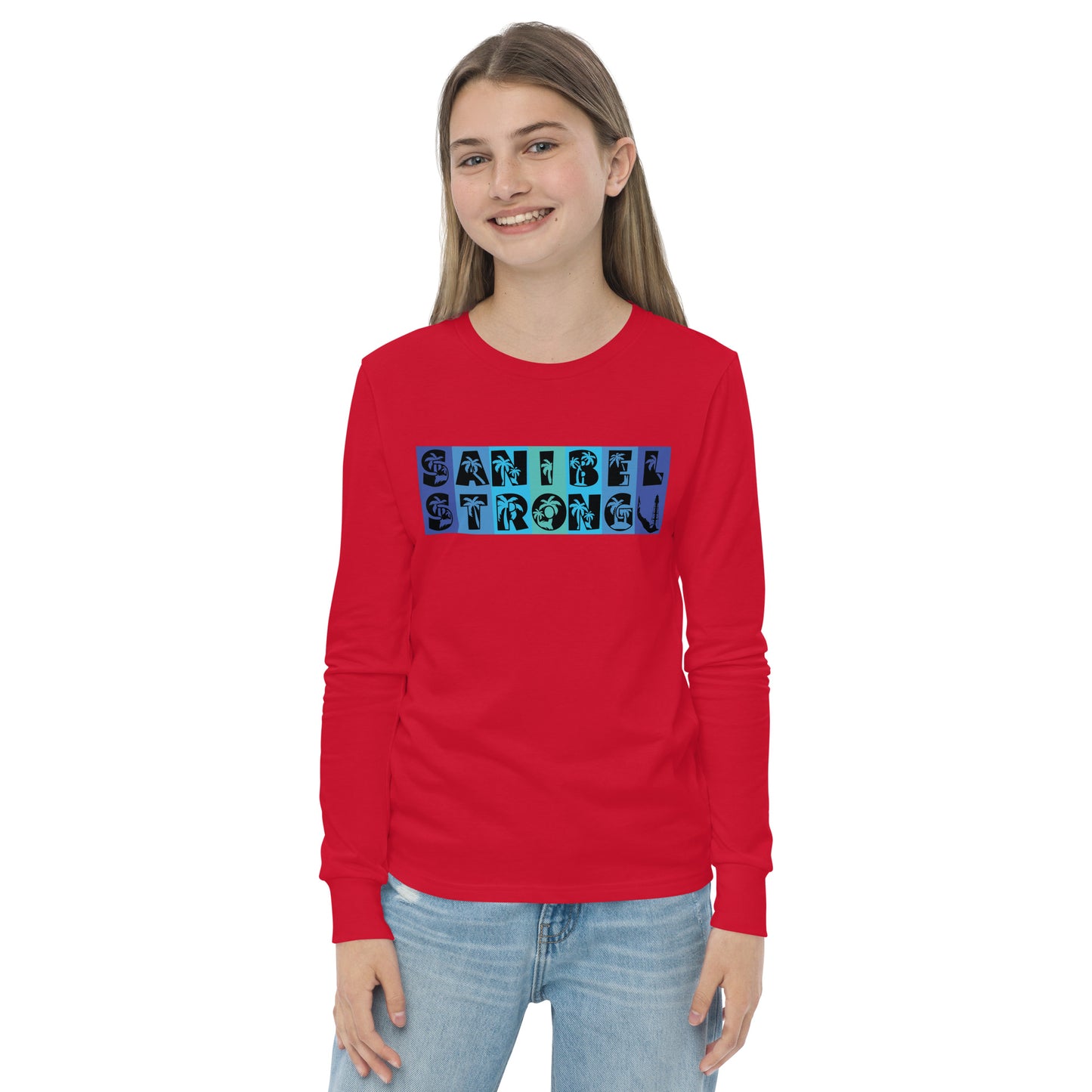 Sanibel Strong Youth Long Sleeve Shirt - Blue Design