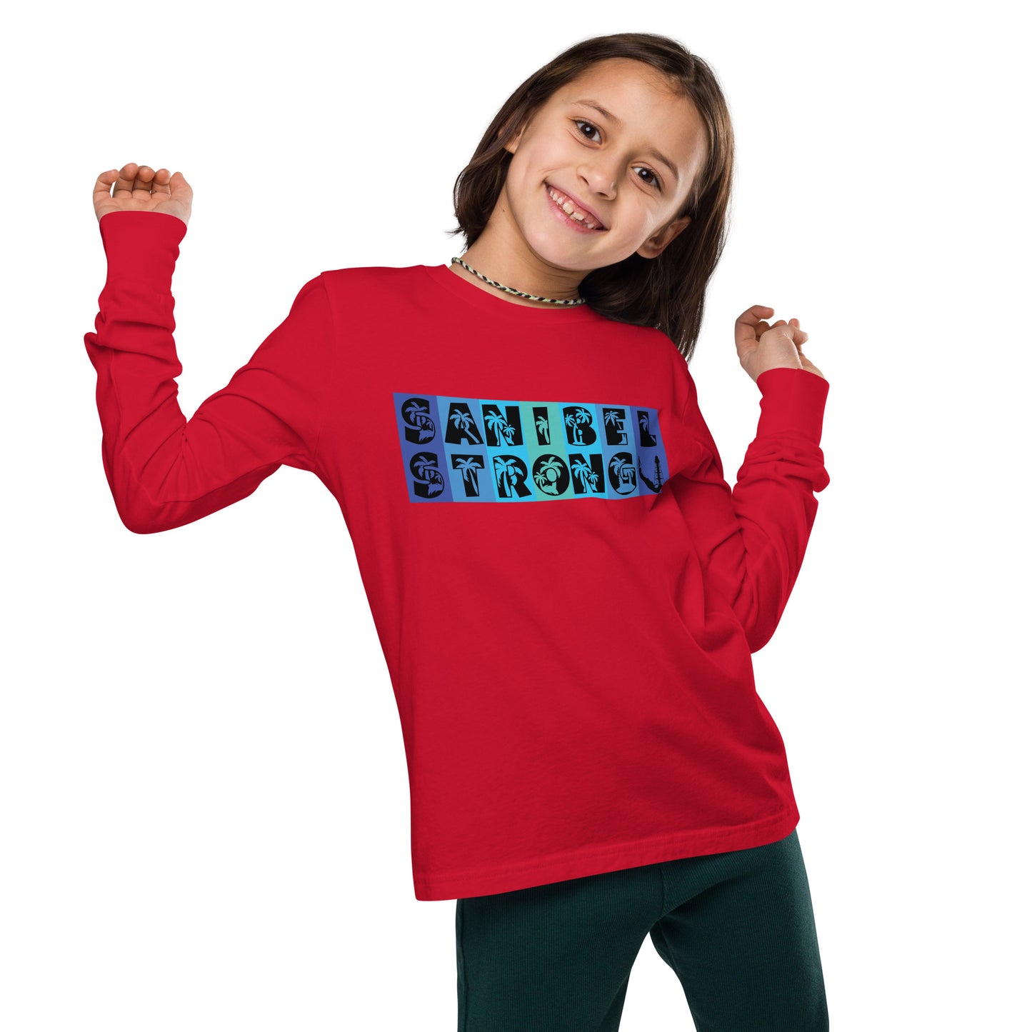 Sanibel Strong Youth Long Sleeve Shirt - Blue Design
