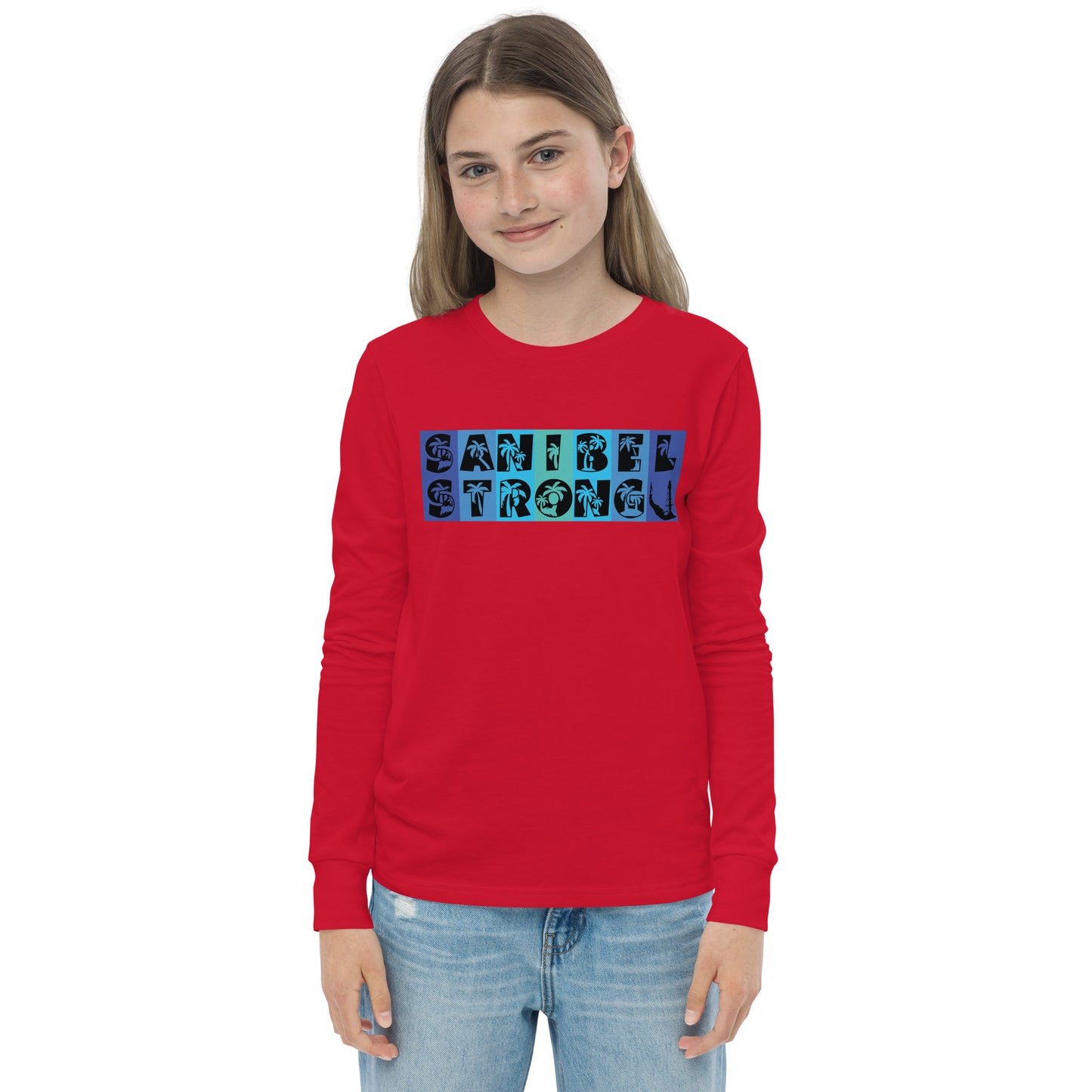 Sanibel Strong Youth Long Sleeve Shirt - Blue Design