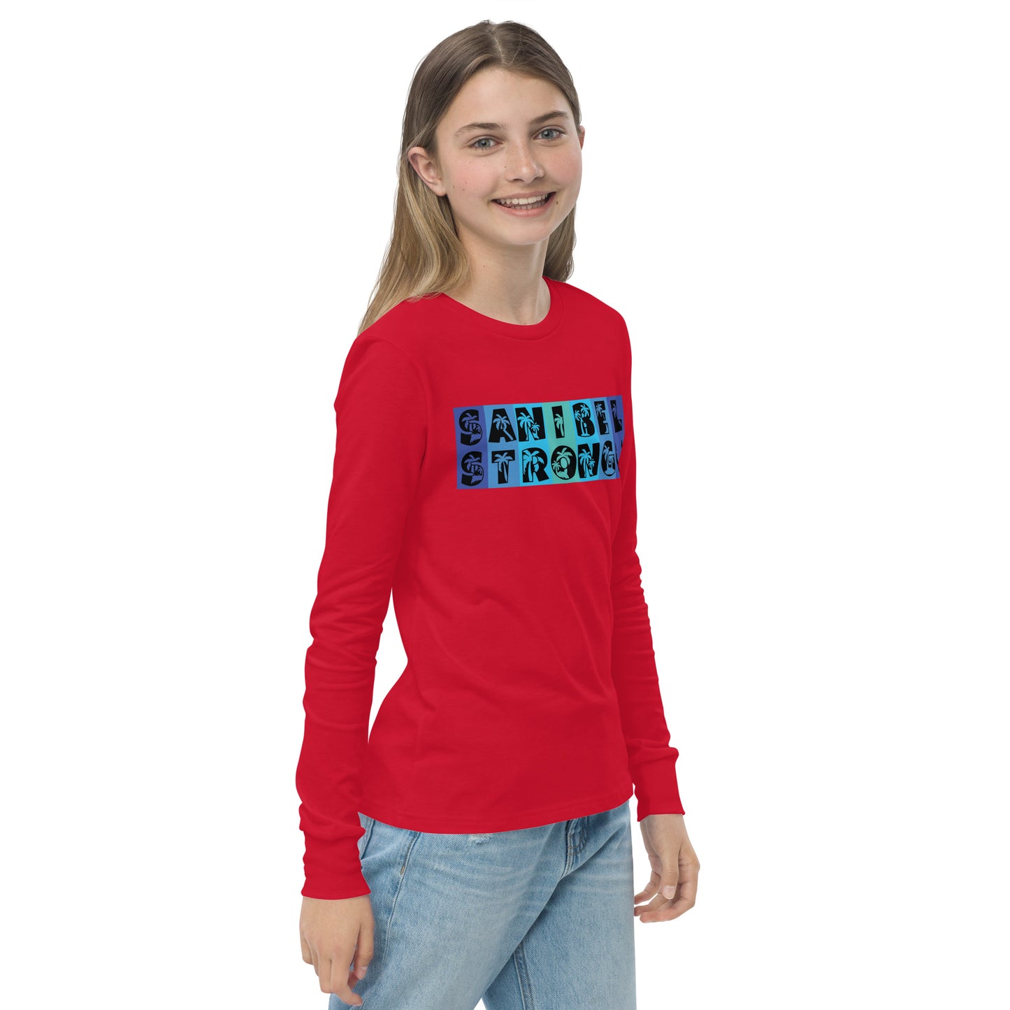 Sanibel Strong Youth Long Sleeve Shirt - Blue Design