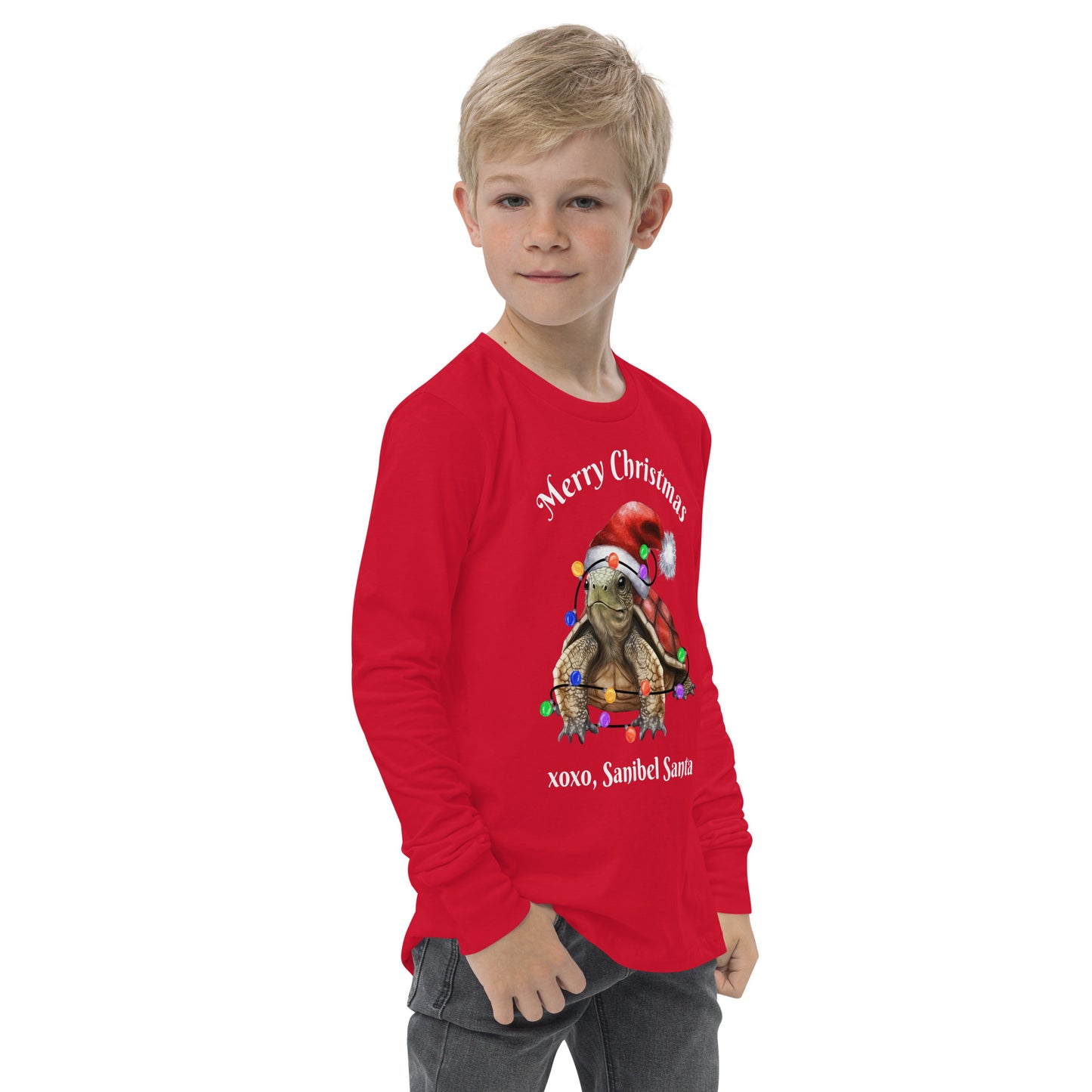 Sanibel Santa Youth Long Sleeve Shirt