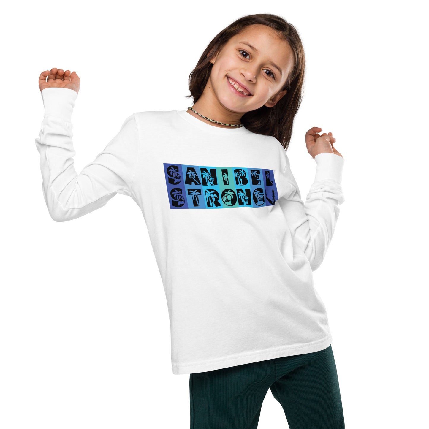 Sanibel Strong Youth Long Sleeve Shirt - Blue Design