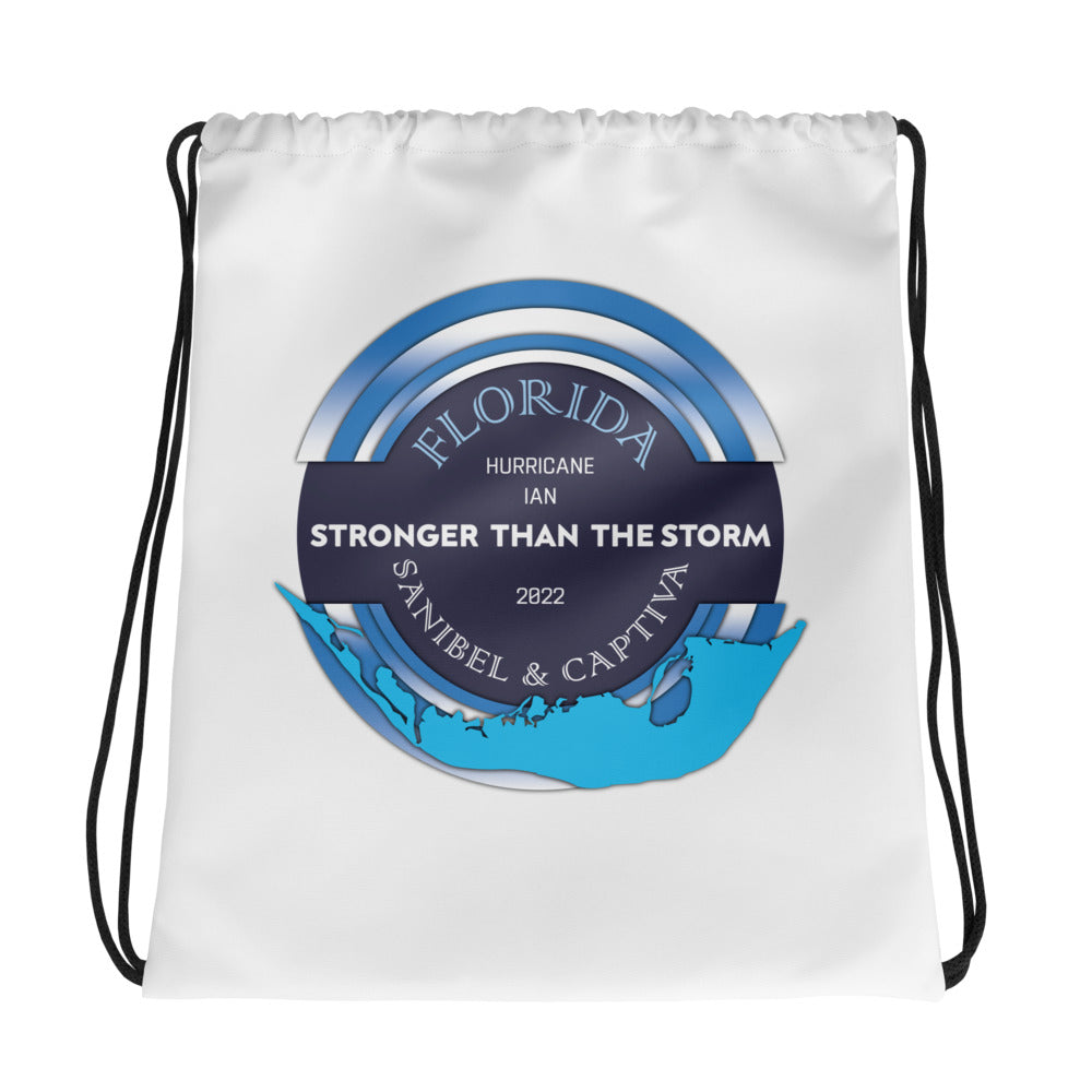 Sanibel Captiva Stronger Than The Storm - Drawstring Bag