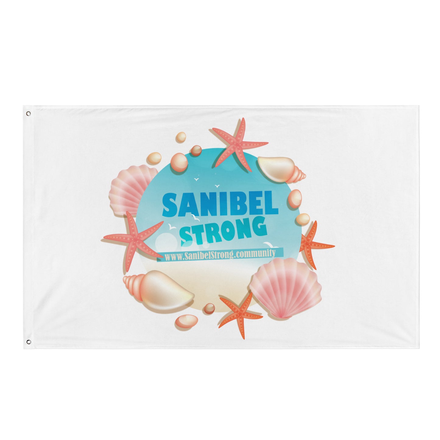 Sanibel Strong Starfish & Seashells - Flag