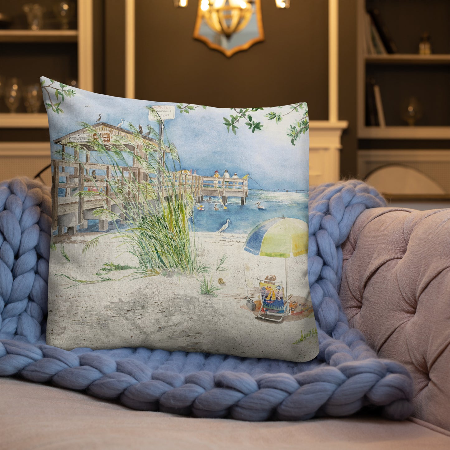 Sanibel Fishing Pier Premium Pillow