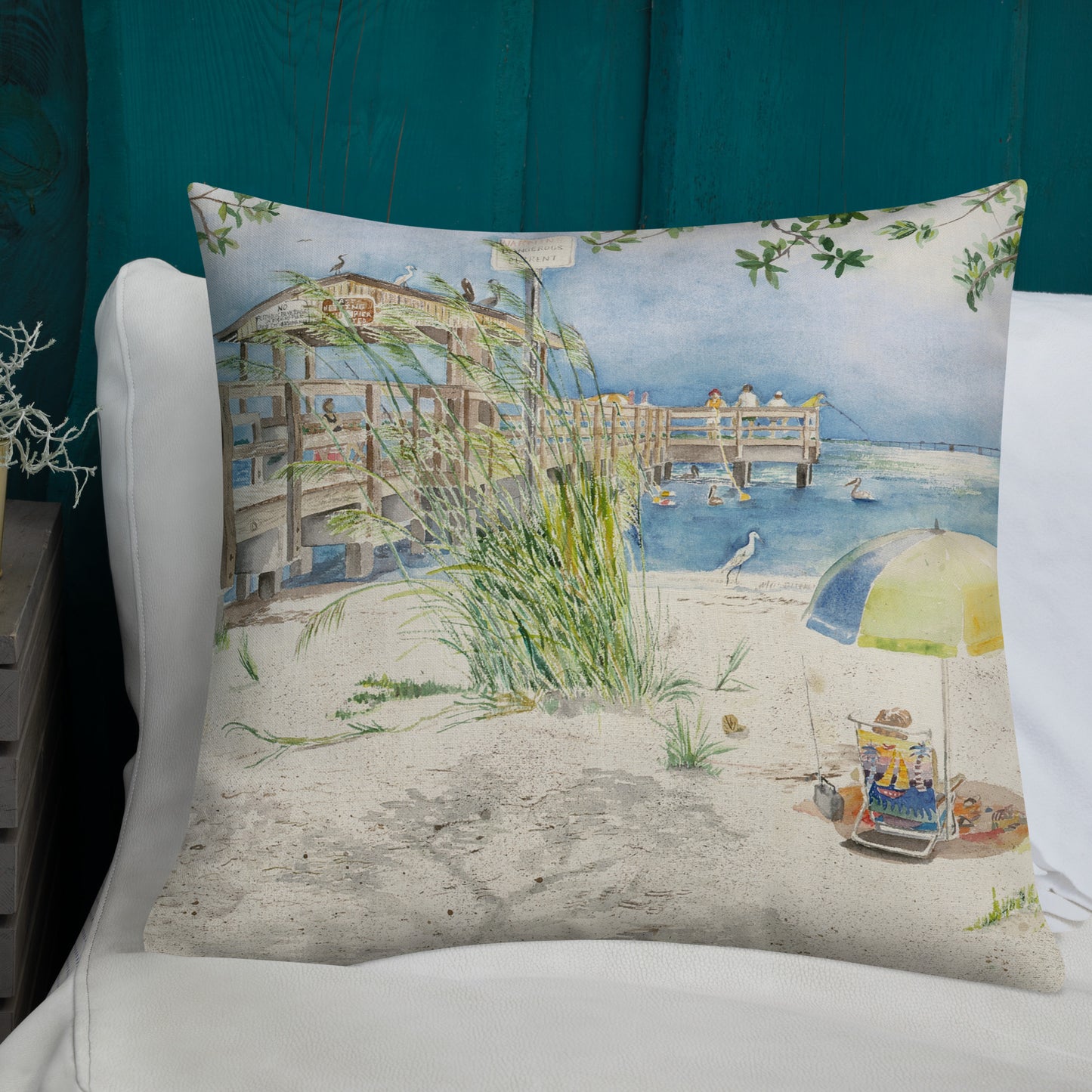 Sanibel Fishing Pier Premium Pillow